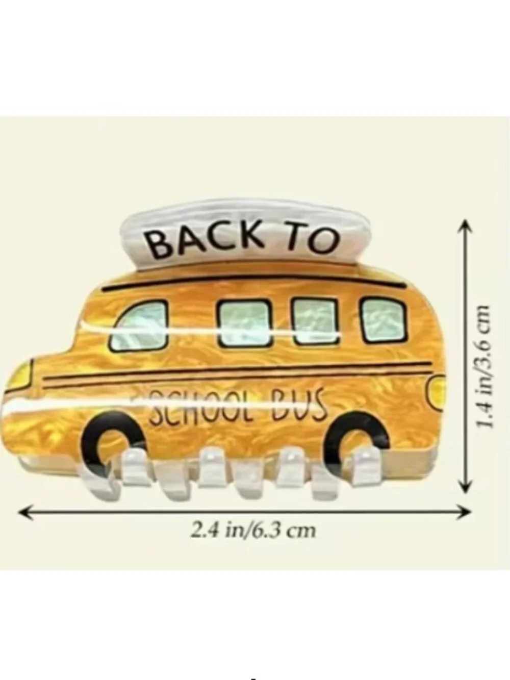 Teacher / School Bus Driver Hair Claw Clip (BRAND-NEW & SO CUTE!)